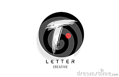 Letter alphabet T grunge grungy brush design for logo company icon Vector Illustration