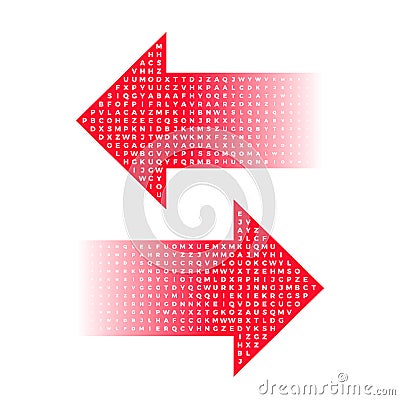 Letter arrow halftone gradients, graphic elements, vector illustration Vector Illustration