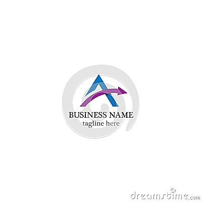 A Letter arrows logo business Stock Photo