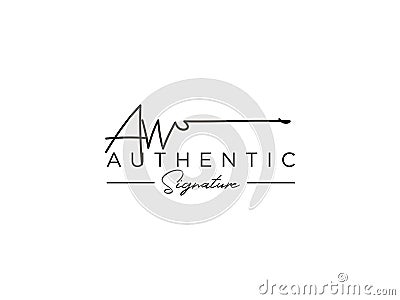 Letter AW Signature Logo Template Vector Vector Illustration