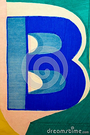 Letter B alphabet graphic Cartoon Illustration