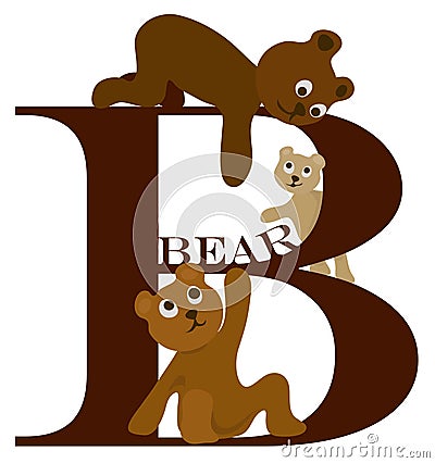 letter B (bear) Vector Illustration