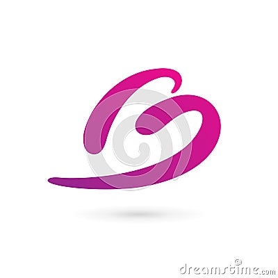 Letter B heart logo icon design template elements Vector Illustration