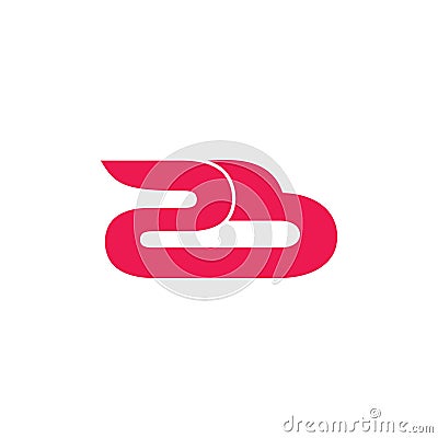 Letter 2b linked simple design vector Vector Illustration