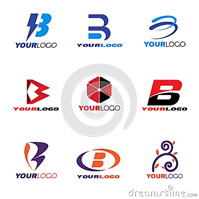 Letter B logo vector set design Vector Illustration