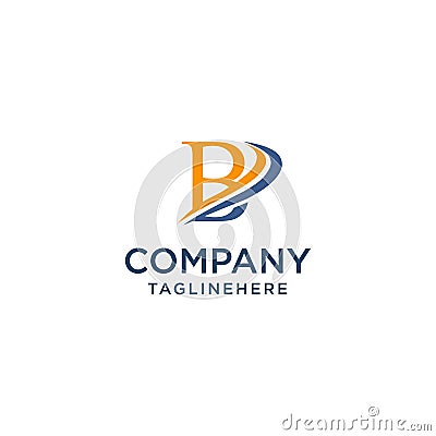 Letter B luxury swoosh corporate logo design concept template Vector Illustration