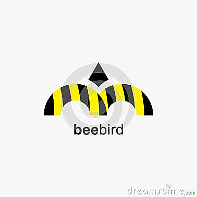 Letter B Monogram Logo Design. Bee Bird Logo Design Vector Illustration