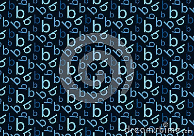 Letter b pattern in different colored blue shades pattern Stock Photo