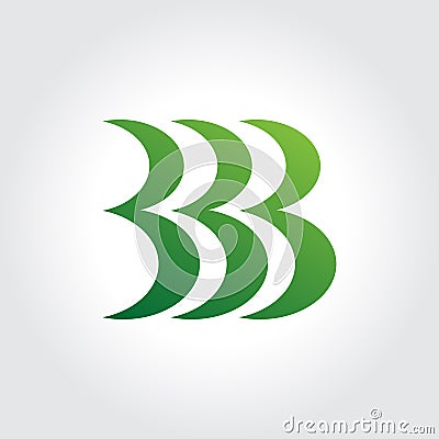 Letter B Symbol Design, Triple letter B concept Vector Illustration