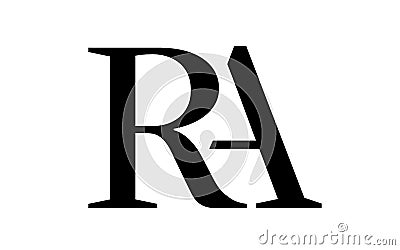 Letter A behind R overlap logo, simple style. Cartoon Illustration