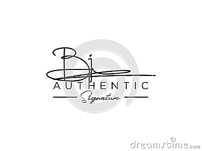 Letter BJ Signature Logo Template Vector Vector Illustration