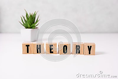 Letter block in word theory on white background. Stock Photo