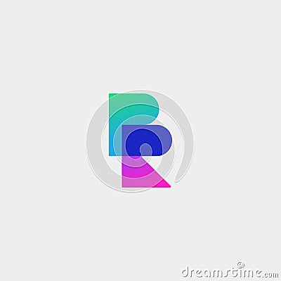 Letter BR RB R B Logo Design Simple Vector Vector Illustration