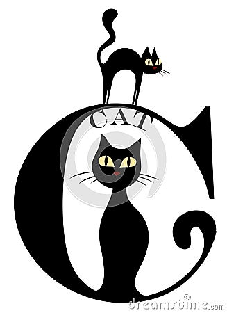 Letter C (cat) Vector Illustration