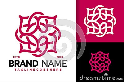 Letter C Celtic Flower Ornament Logo Vector Illustration