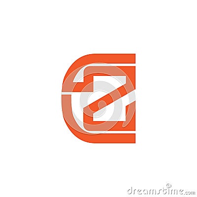 Letter c2 cz symbol geometric logo vector Vector Illustration