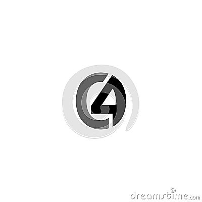 Letter C4 logo isolated on white background Vector Illustration