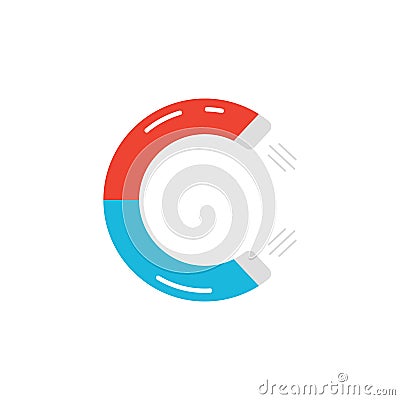 Letter c logo like magnet icon Vector Illustration