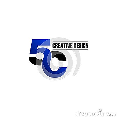 Letter 5C monogram logo icon design vector. Cartoon Illustration