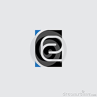 Letter C and number 2 - logotype. C2 - logo. Vector design element or icon Vector Illustration