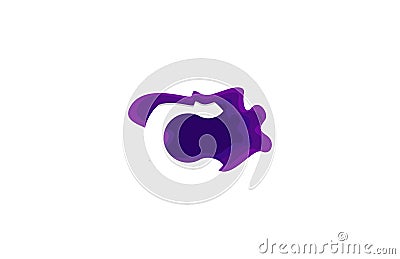 Letter C Paper Art Stylized Modern Typographic Logotype Vector Illustration