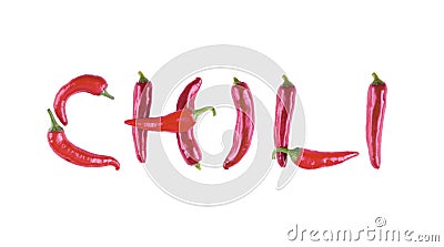 Letter C with red chili pepper on a white background. The letter Stock Photo