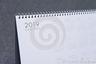 The letter 2019 on the calendar Stock Photo