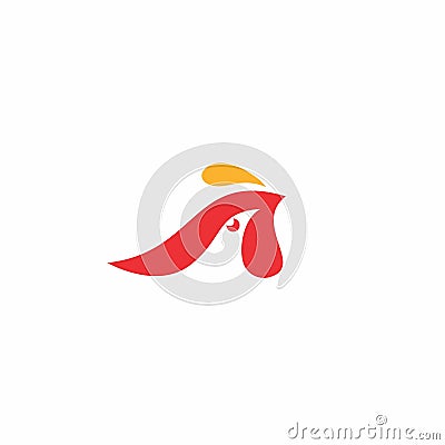 Letter A Chicken Logo Design. Rooster Letter A Logo Vector Illustration