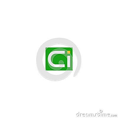 Letter CI logo isolated on white background Vector Illustration