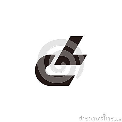 letter cl simple geometric linked logo vector Vector Illustration