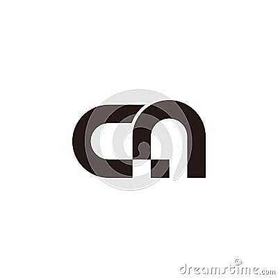 letter cn dot pixel geometric line logo vector Vector Illustration