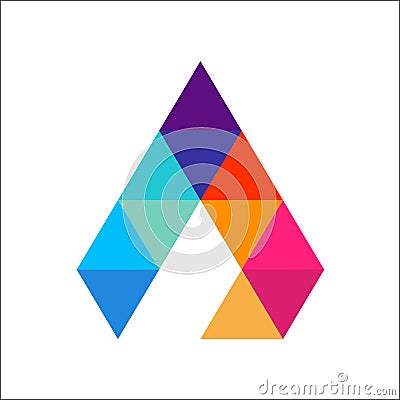 Letter A Colorful Triangle Logo Template Vector Illustration