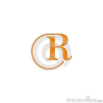 letter cr simple simple motion logo vector Vector Illustration