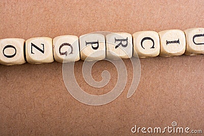 Letter cubes of made of wood Stock Photo