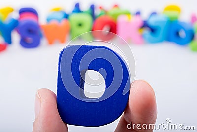 Letter cubes of made of wood Stock Photo