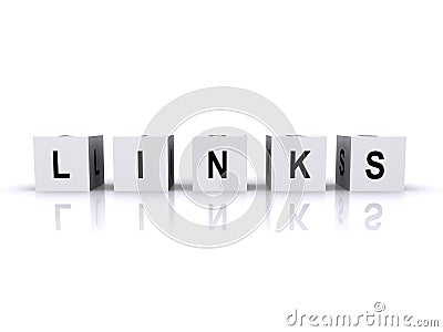 Letter cubes links Stock Photo