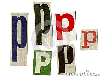 Letter cut from newsprint Stock Photo