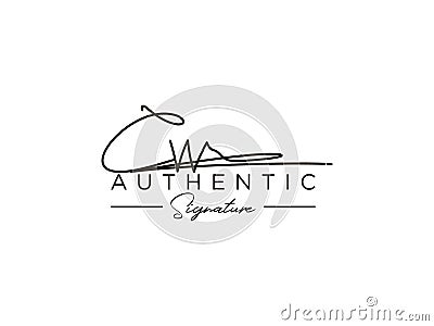 Letter CW Signature Logo Template Vector Vector Illustration