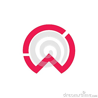 Letter cw simple circle geometric logo vector Vector Illustration