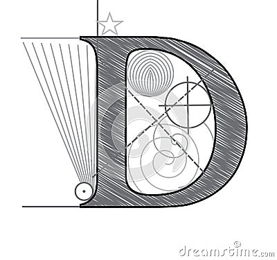 Letter D Vector Illustration