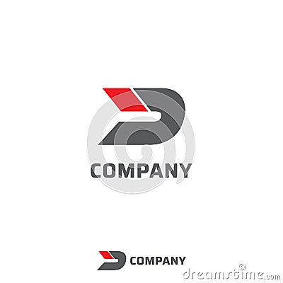 Letter D Alphabetic Company Logo Design Template, Lettermark Logo Concept Vector Illustration
