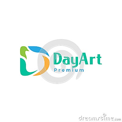 Letter D art abstract modern logo symbol icon vector graphic design illustration idea creative Vector Illustration