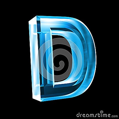 Letter D In Blue Glass 3D Royalty Free Stock Photo - Image: 5153575