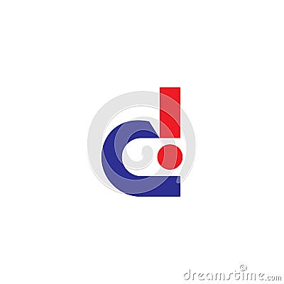 Letter d with exclamation design logo vector Vector Illustration