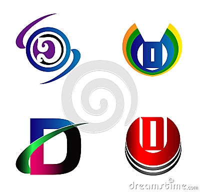 Letter D logo design sample icon set Stock Photo