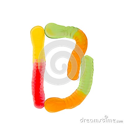 One letter of food font collection Stock Photo