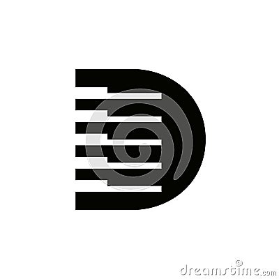 Letter D Musician Symbol, Piano Logo Icon Vector Template On White Background Vector Illustration