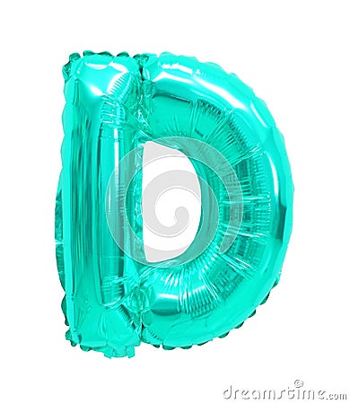 Letter d turquoise color Stock Photo