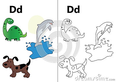 Letter D d worksheet Stock Photo