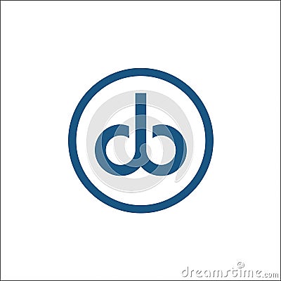 Letter db in a circle logo vector template monogram Vector Illustration